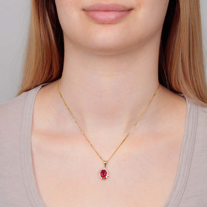 Panzerkette mit Rubin-Anhänger