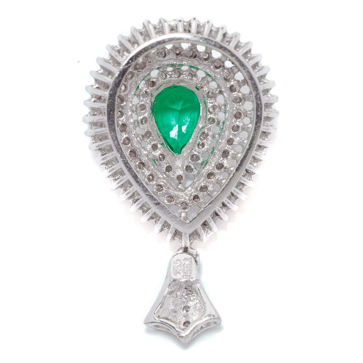 Diamant-Tropfen-Anhänger mit synthetischem Smaragd