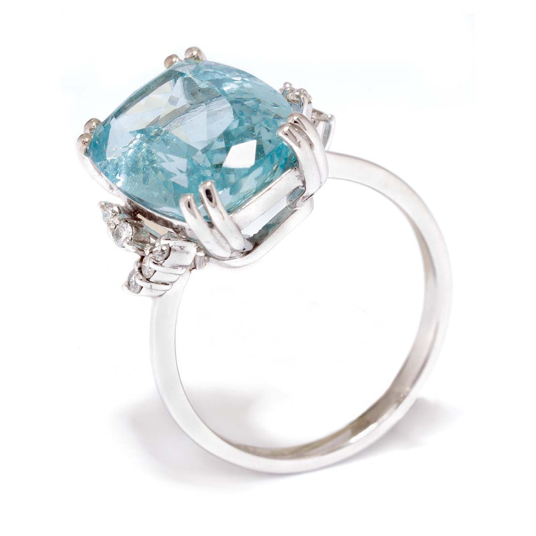 Aquamarin-Brillantring