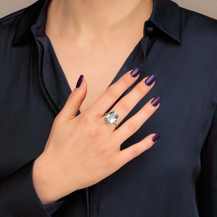 Aquamarin-Brillantring