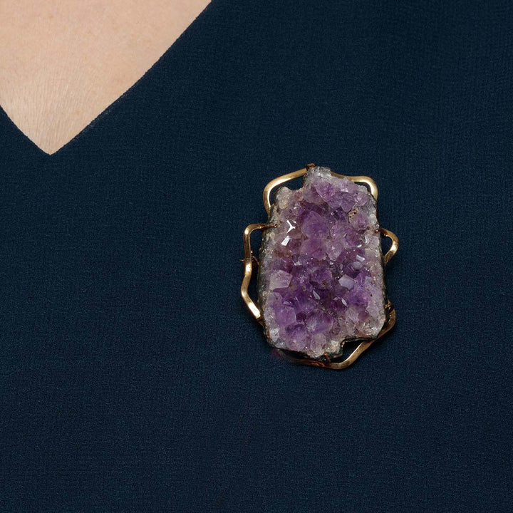 Amethyst-Brosche