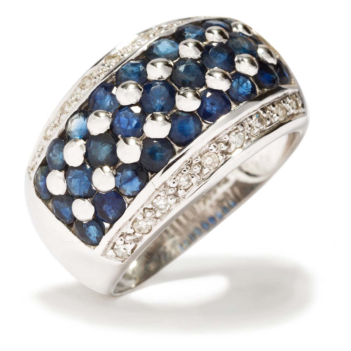 Bague Saphir Et Diamant Halo Micropavé - OROGEM Jewelers