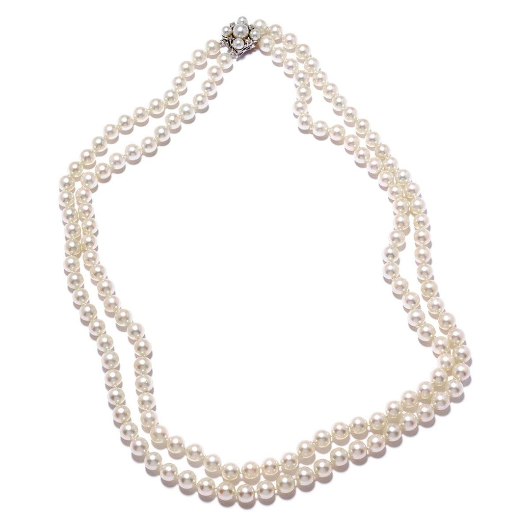 Perlenkette, zweireihig