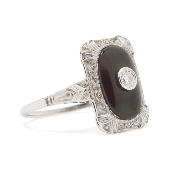 Onyx-Diamant-Ring