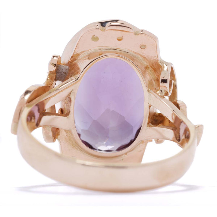 Amethyst-Ring mit Perlen