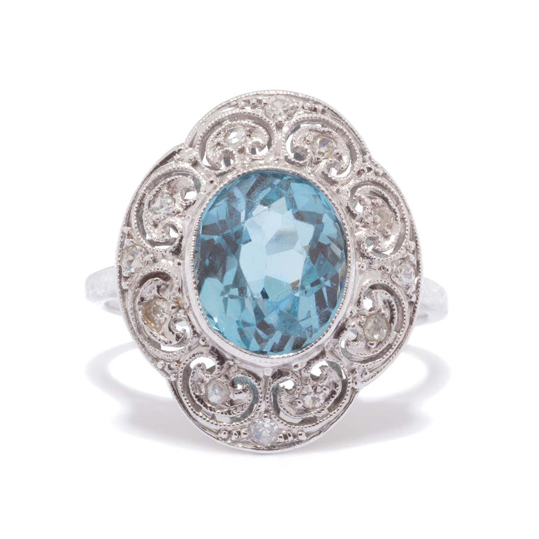 Aquamarin-Diamant-Ring